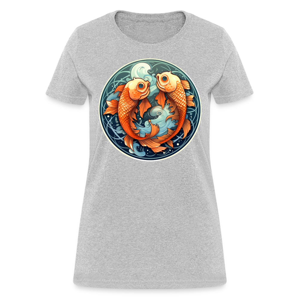 Women's Symbol Pisces T-Shirt - heather gray