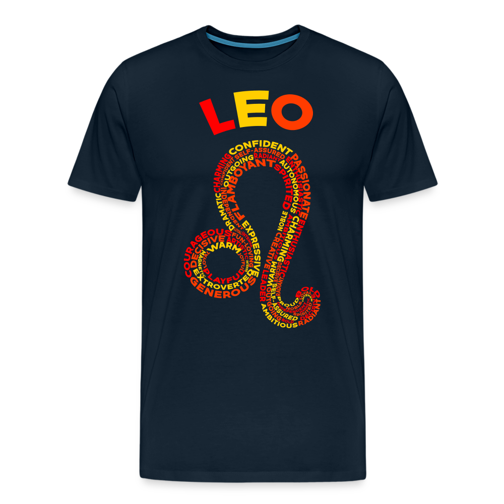 Men's Power Words Leo Premium T-Shirt - deep navy