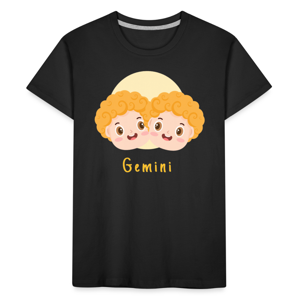 Kid’s Astro Toon Gemini Premium Organic T-Shirt - black