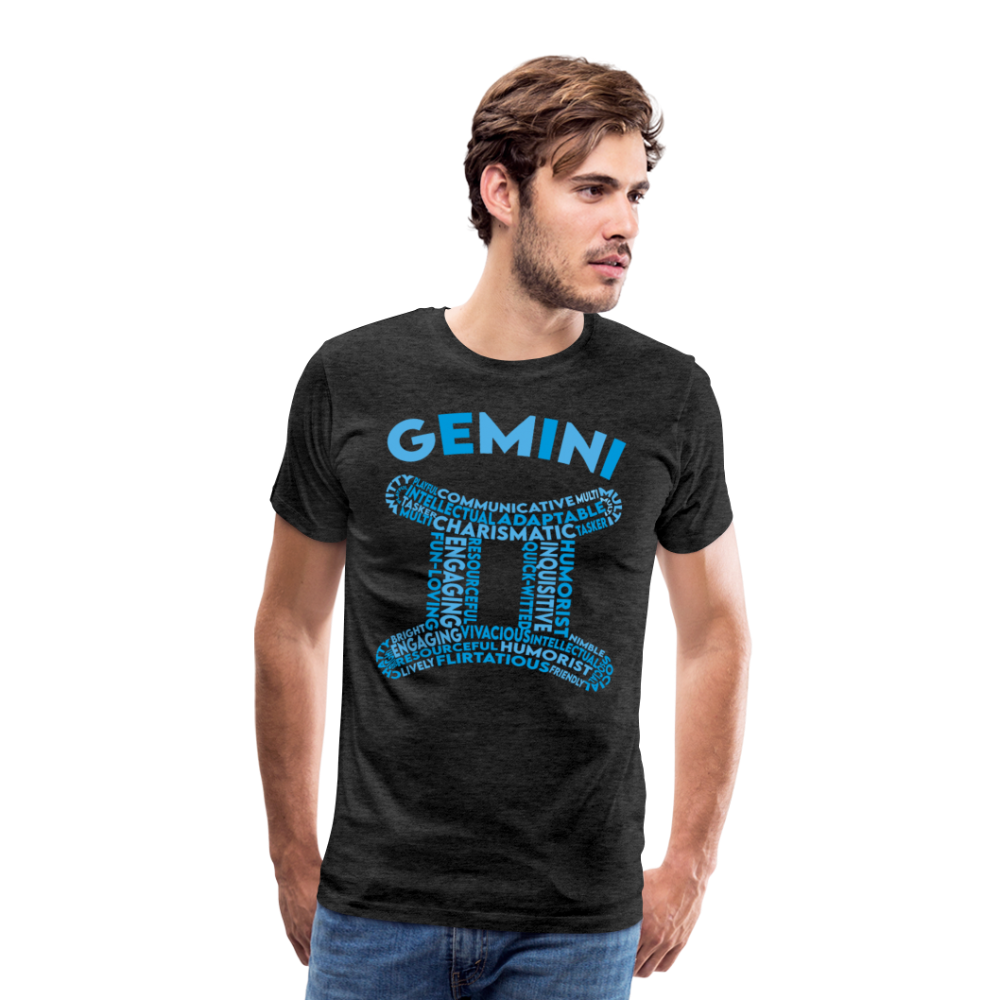 Men's Power Words Gemini Premium T-Shirt - charcoal grey