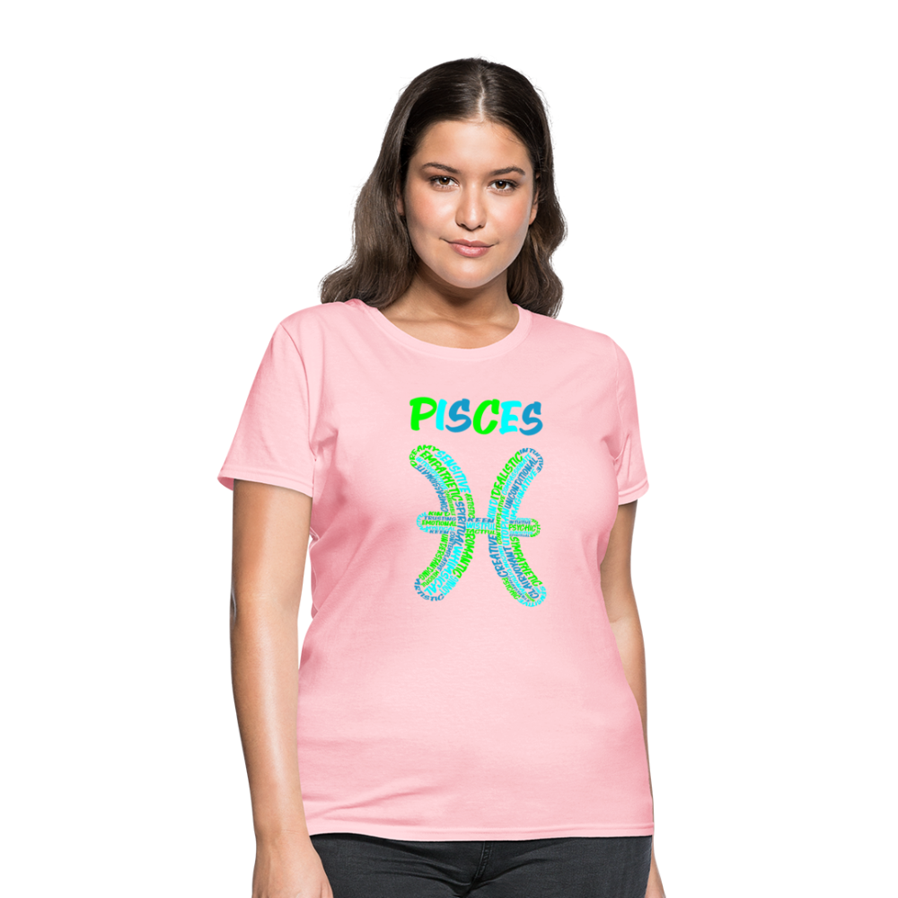 Women's Power Words Pisces T-Shirt - pink