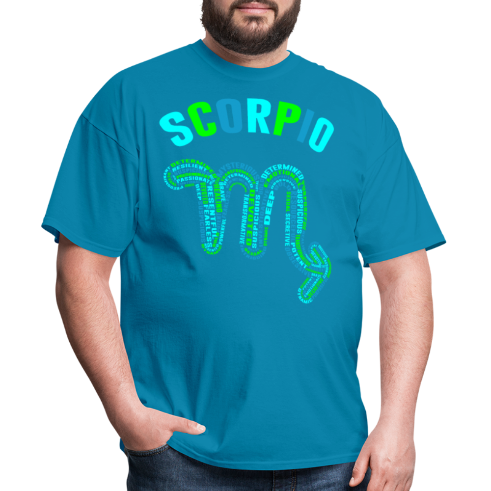 Men's Power Words Scorpio Classic T-Shirt - turquoise