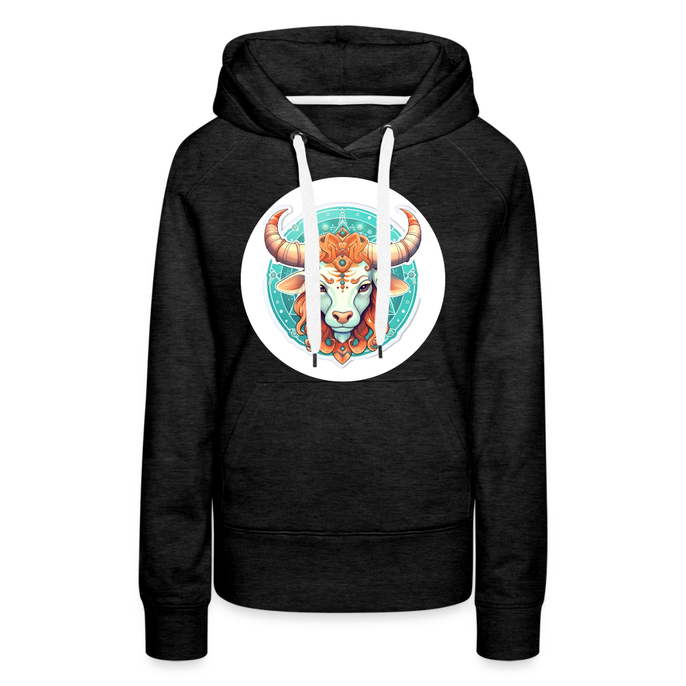 Women’s Symbol Taurus Premium Hoodie - charcoal grey