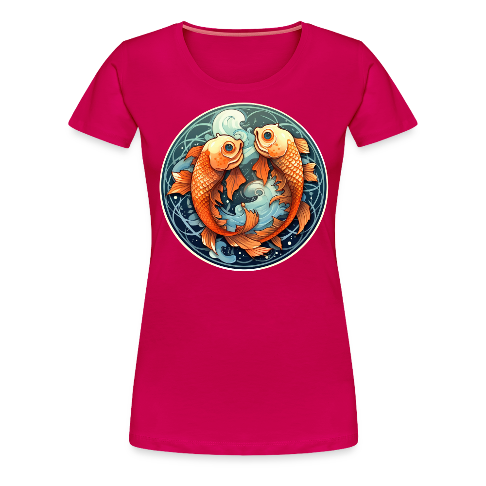 Women’s Symbol Pisces Premium T-Shirt - dark pink