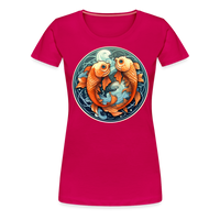 Thumbnail for Women’s Symbol Pisces Premium T-Shirt - dark pink