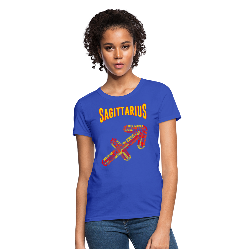 Women's Power Words Sagittarius T-Shirt - royal blue