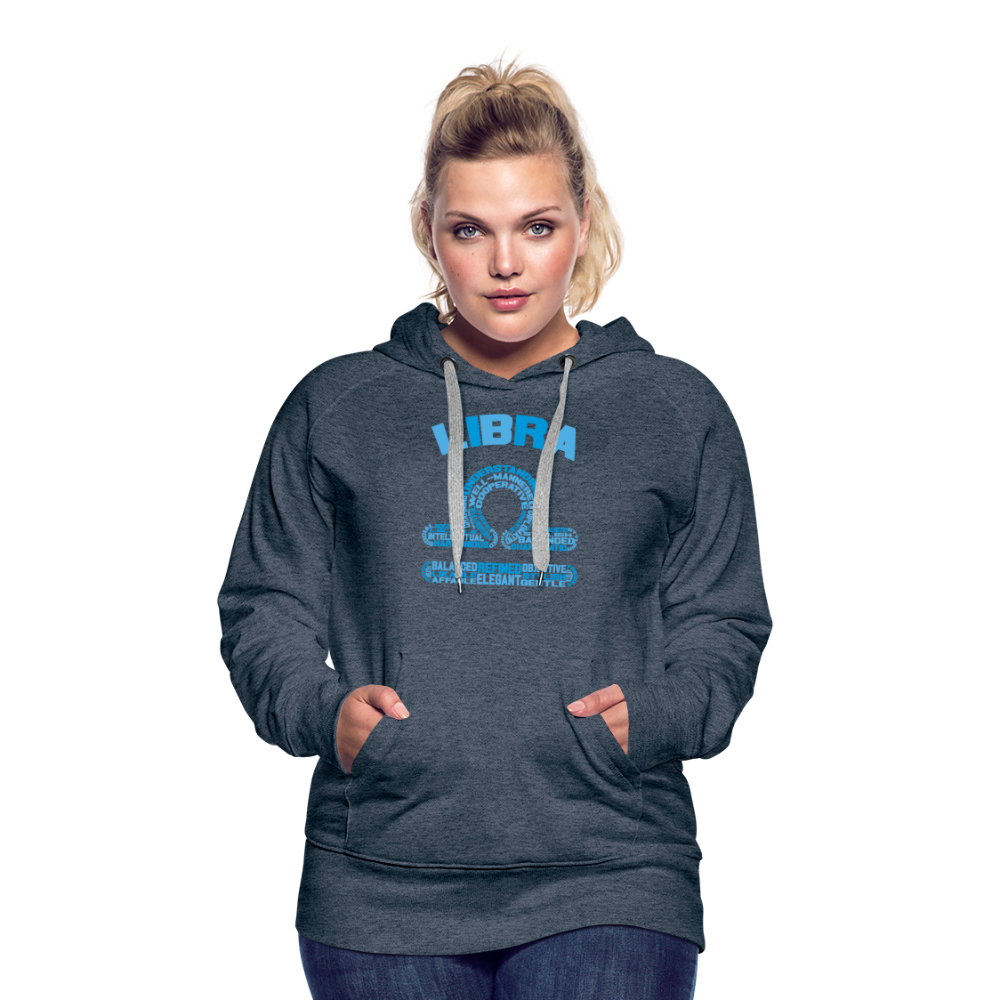 Women's Power Words Libra Premium Hoodie - heather denim