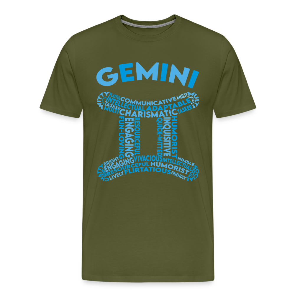 Men's Power Words Gemini Premium T-Shirt - olive green