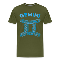 Thumbnail for Men's Power Words Gemini Premium T-Shirt - olive green