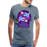 Thumbnail for Men's Neon Pisces Premium T-Shirt - steel blue