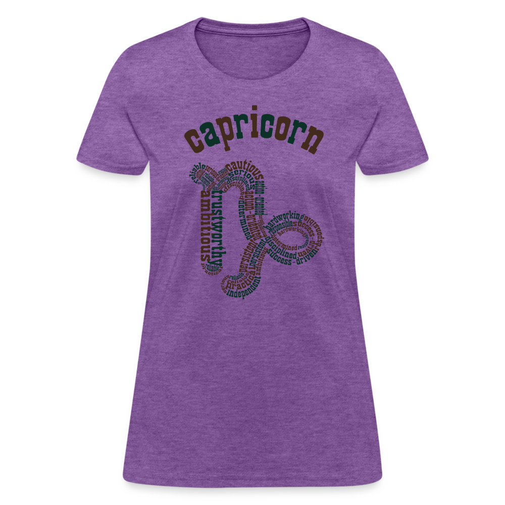 Women's Power Words Capricorn T-Shirt - purple heather