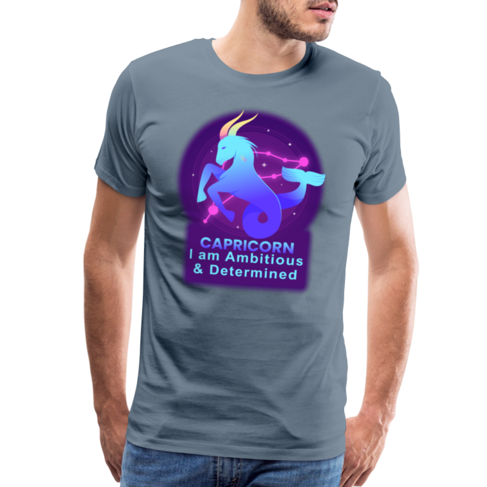 Men's Neon Capricorn Premium T-Shirt - steel blue