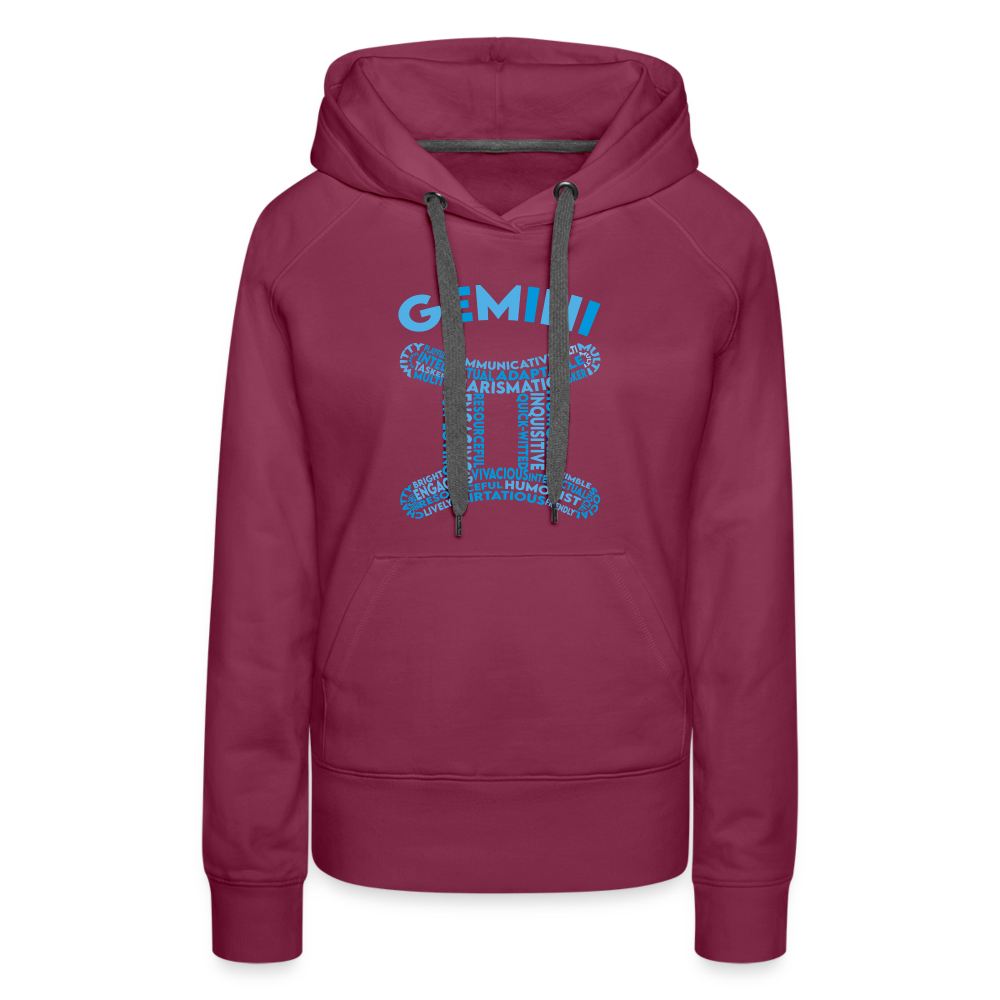 Women's Power Words Gemini Premium Hoodie - burgundy