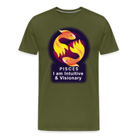 Thumbnail for Men's Glow Pisces Premium T-Shirt - olive green