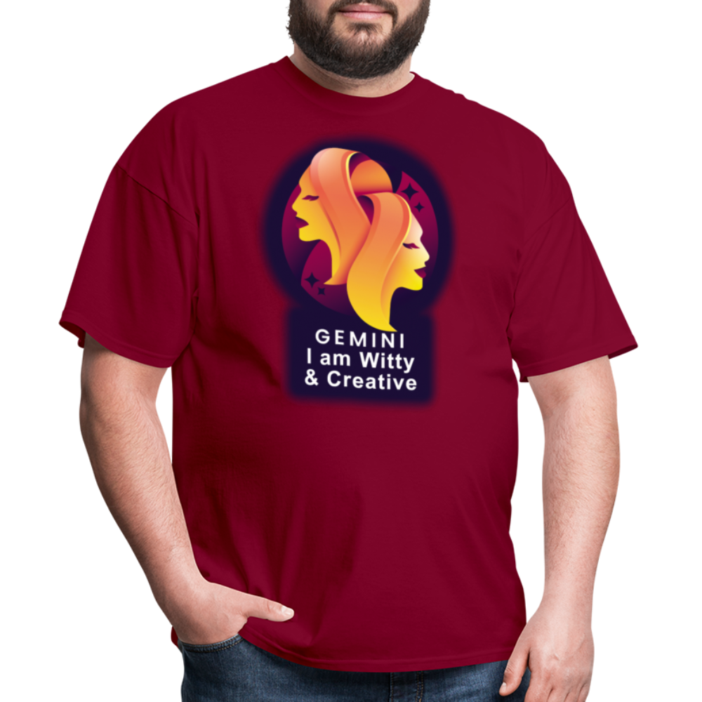 Men's Glow Gemini Classic T-Shirt - burgundy