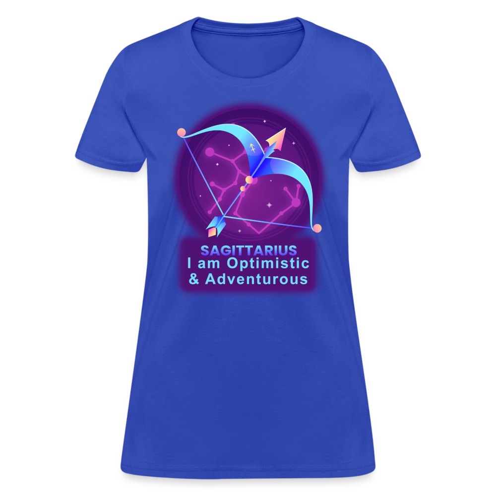 Women's Neon Sagittarius T-Shirt - royal blue