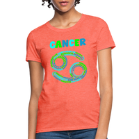 Thumbnail for Women's Power Words Cancer T-Shirt - heather coral