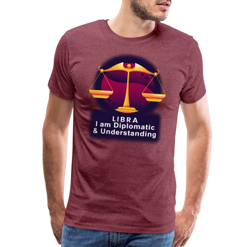 Men's Glow Libra Premium T-Shirt - heather burgundy