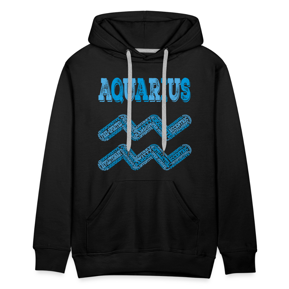 Men's Power Words Aquarius Premium Hoodie - black