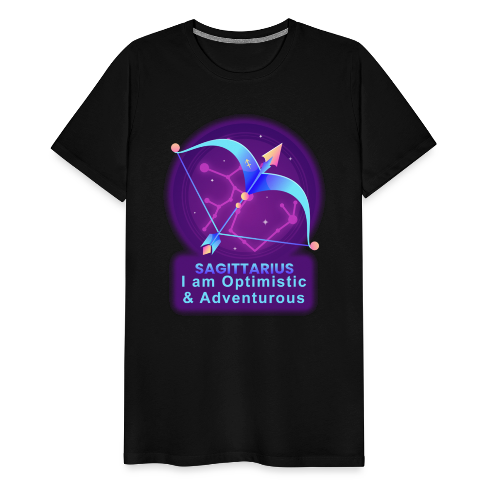 Men's Neon Sagittarius Premium T-Shirt - black