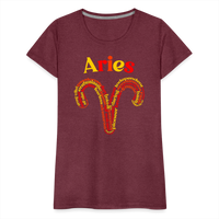 Thumbnail for Women's Power Words Aries Premium T-Shirt - heather burgundy