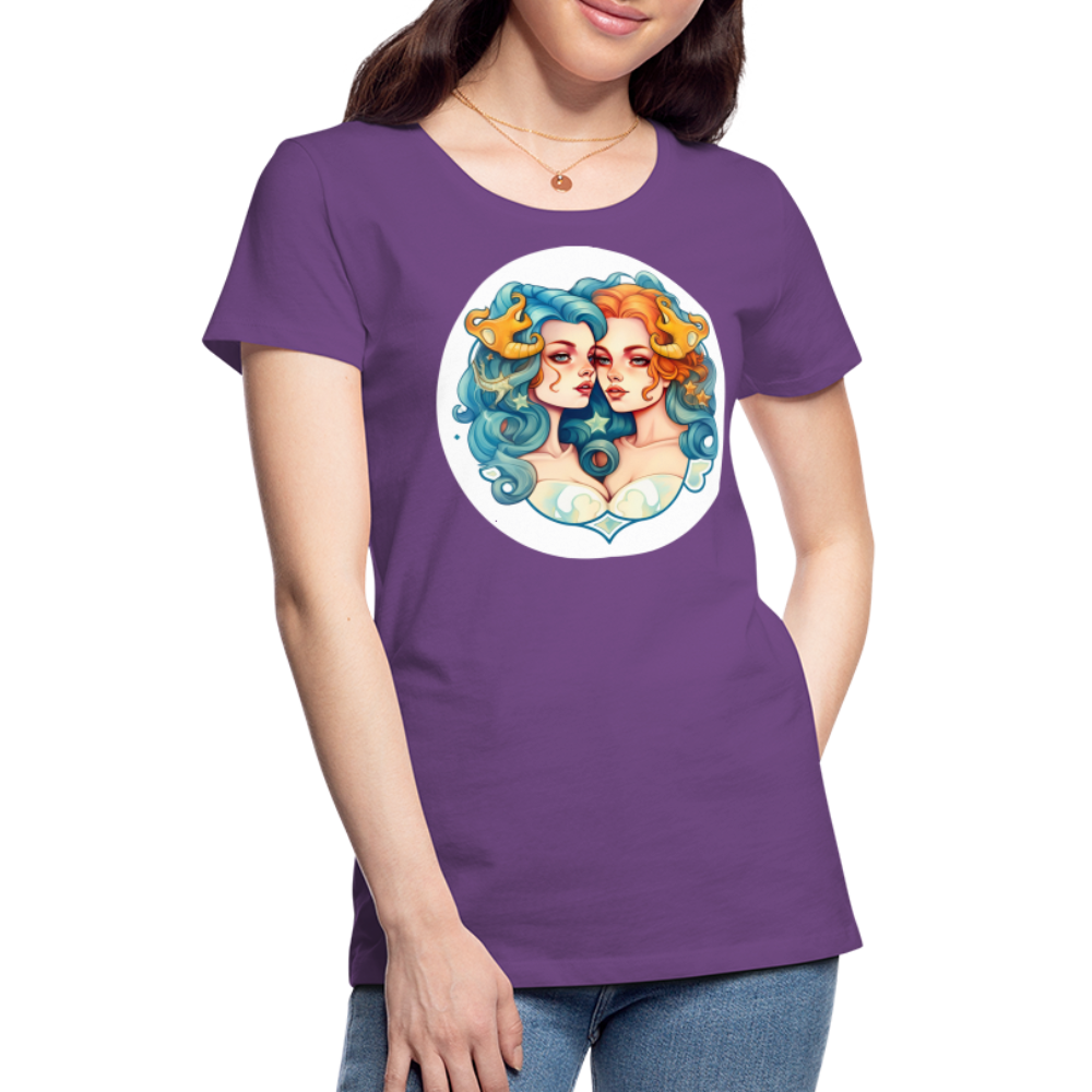 Women’s Symbol Gemini Premium T-Shirt - purple