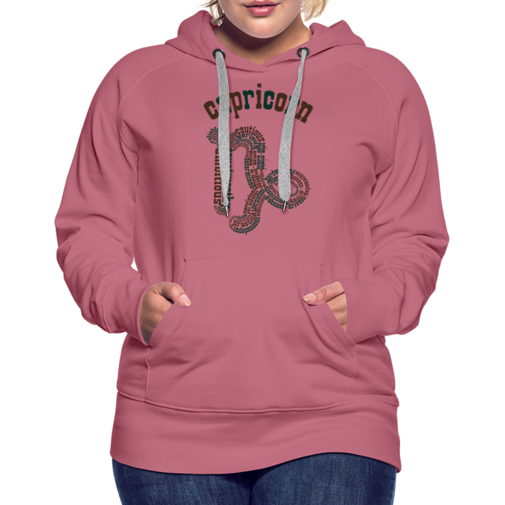 Women's Power Words Capricorn Premium Hoodie - mauve