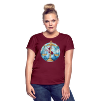 Thumbnail for Women's Mythical Libra Relaxed Fit T-Shirt - burgundy