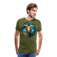 Thumbnail for Men's Mosaic Capricorn Premium T-Shirt - olive green