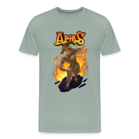 Thumbnail for Men's Fiery Aries Premium T-Shirt - steel green