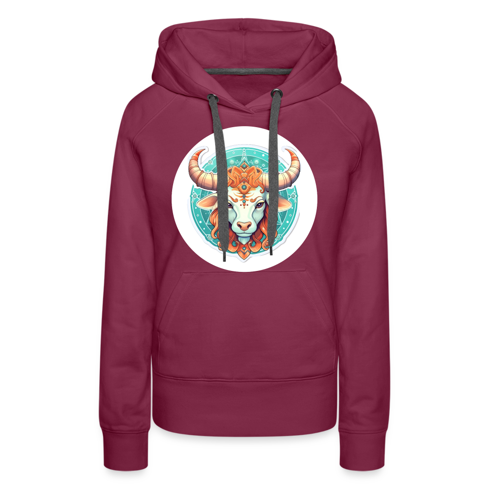 Women’s Symbol Taurus Premium Hoodie - burgundy