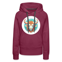 Thumbnail for Women’s Symbol Taurus Premium Hoodie - burgundy