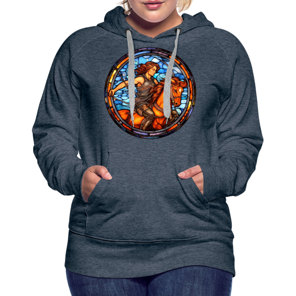 Women’s Mosaic Sagittarius Premium Hoodie - heather denim