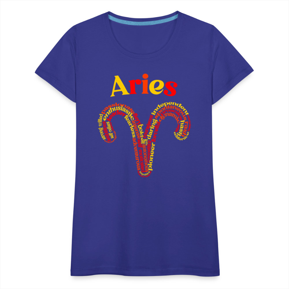 Women's Power Words Aries Premium T-Shirt - royal blue