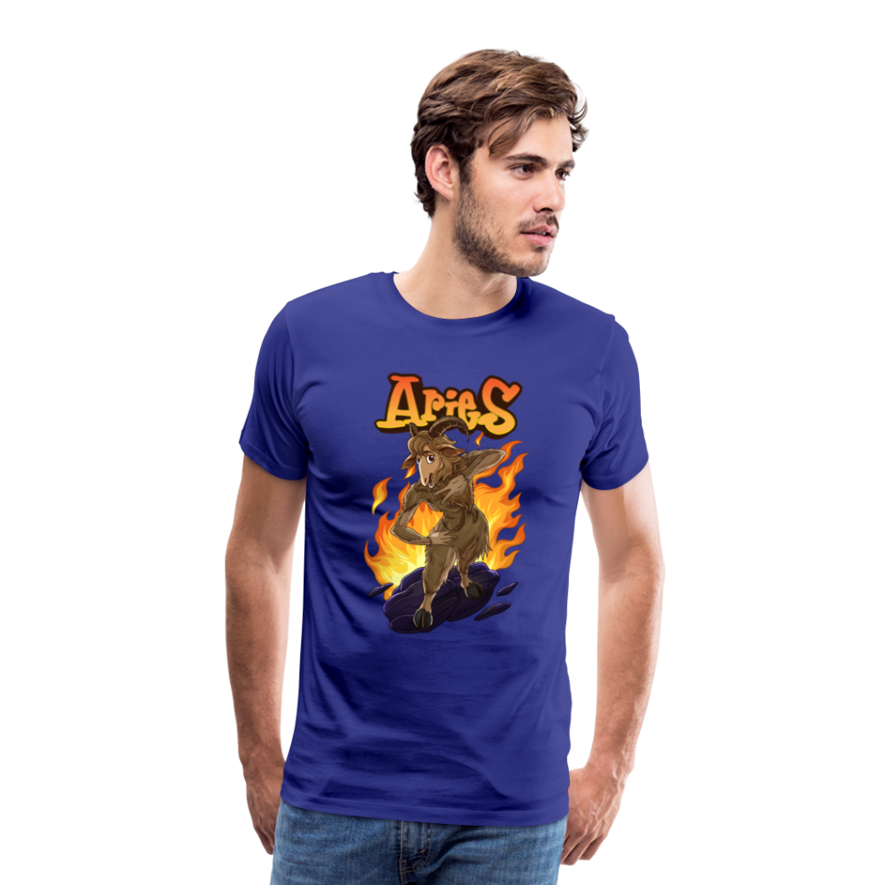 Men's Fiery Aries Premium T-Shirt - royal blue