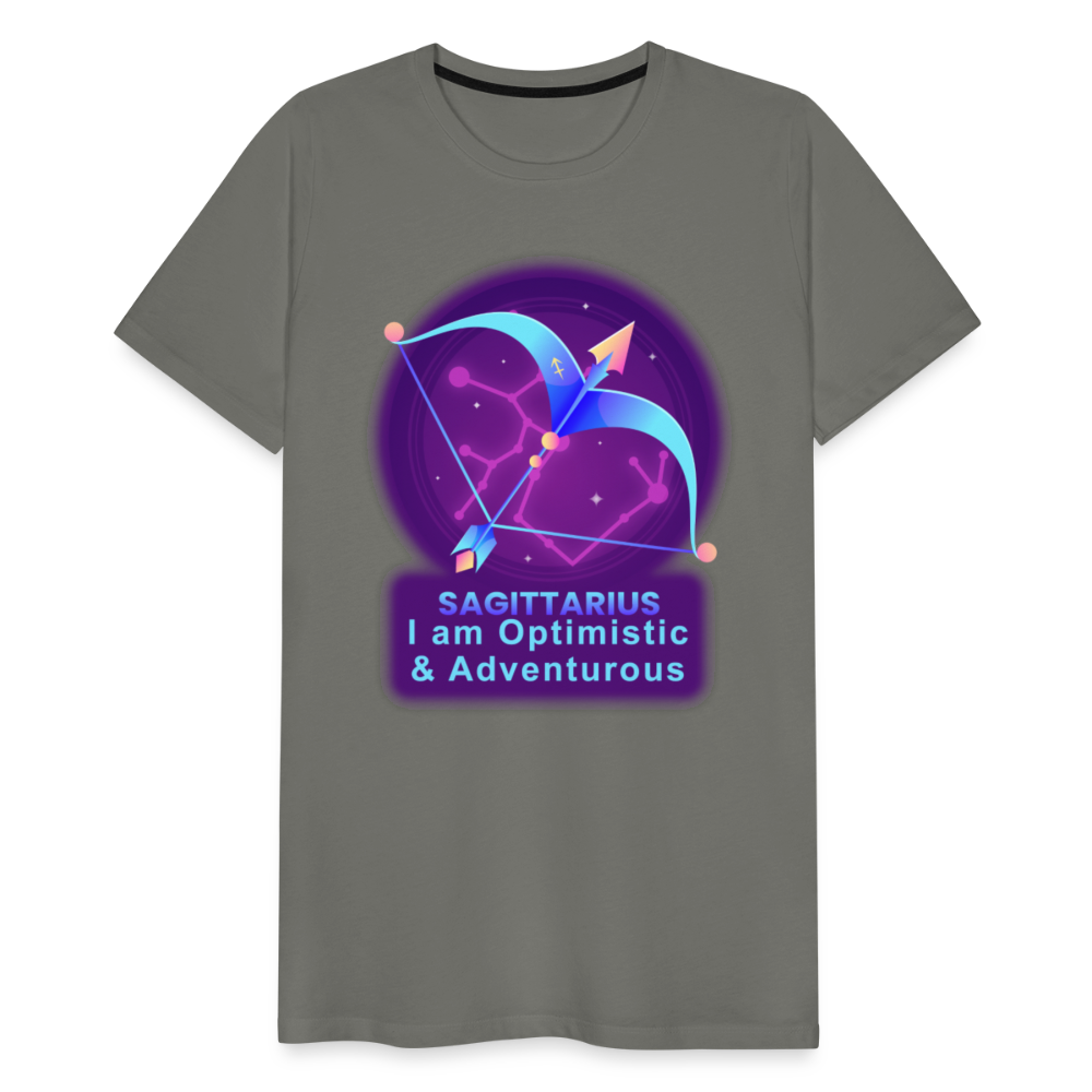 Men's Neon Sagittarius Premium T-Shirt - asphalt gray