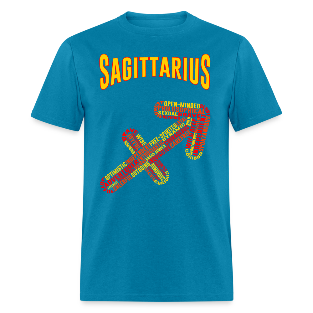 Men's Power Words Sagittarius Classic T-Shirt - turquoise