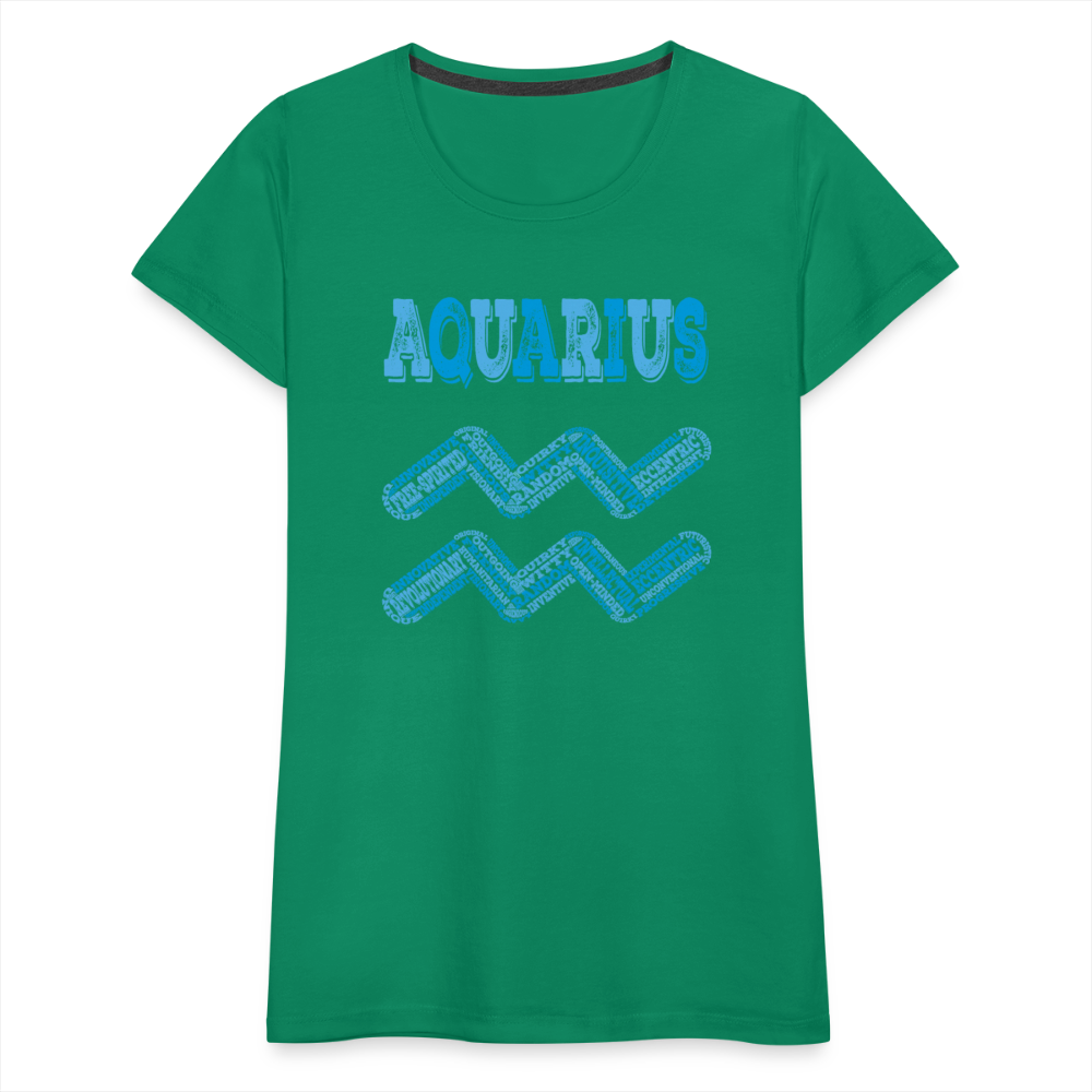 Women's Power Words Aquarius Premium T-Shirt - kelly green