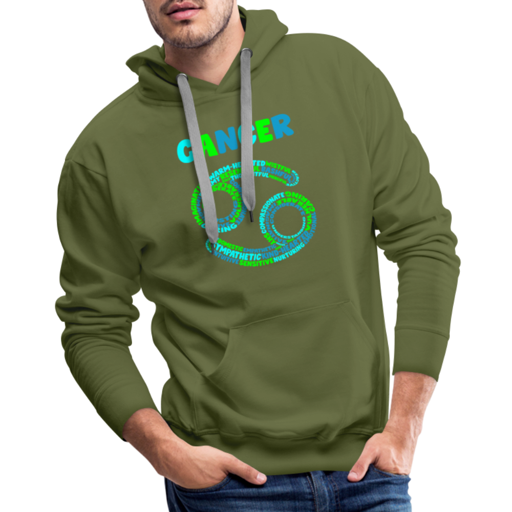 Men's Power Words Cancer Premium Hoodie - olive green