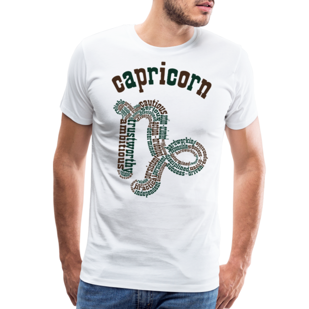 Men's Power Words Capricorn Premium T-Shirt - white