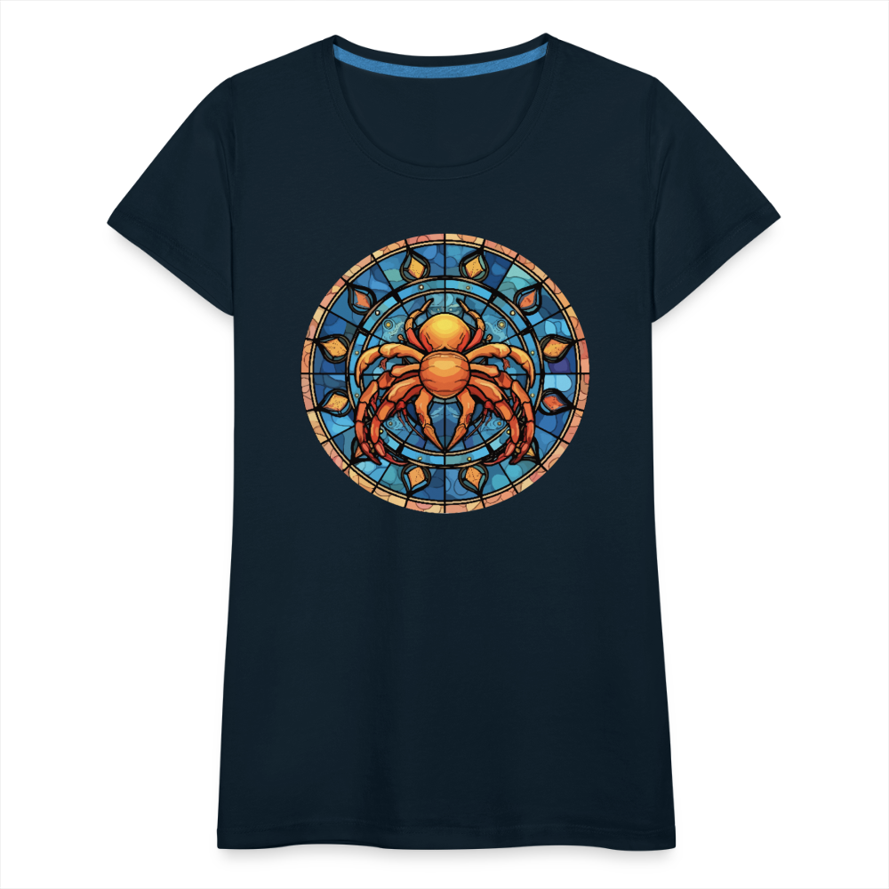 Women’s Mosaic Cancer Premium T-Shirt - deep navy