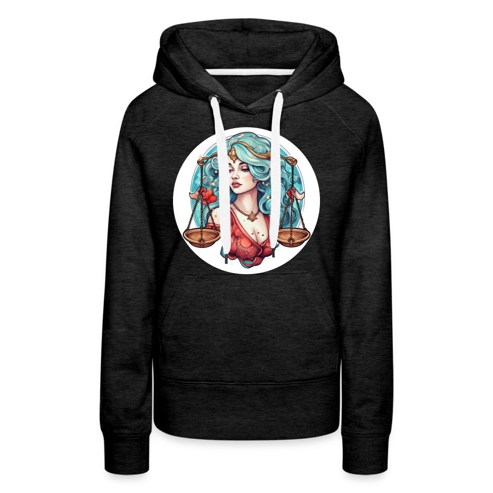 Women’s Symbol Libra Premium Hoodie - charcoal grey