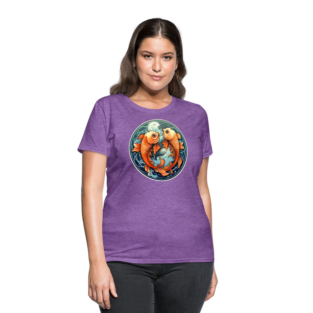 Women's Symbol Pisces T-Shirt - purple heather