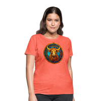 Thumbnail for Women's Mosaic Taurus T-Shirt - heather coral