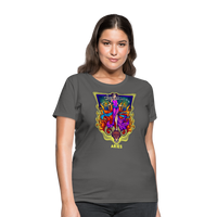 Thumbnail for Women's Cosmic Aries Design T-Shirt - charcoal