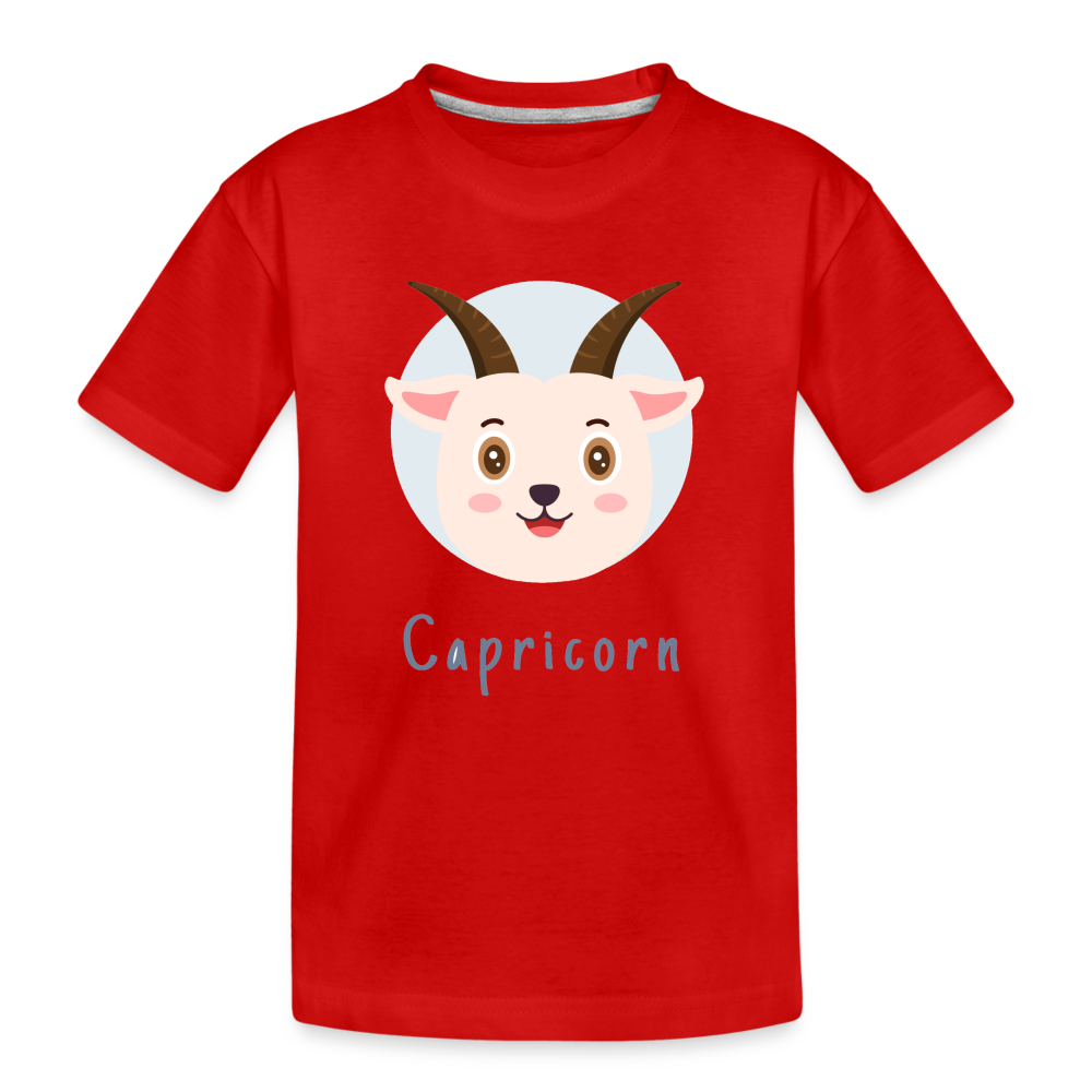 Kid’s Astro Toon Capricorn Premium Organic T-Shirt - red