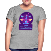 Thumbnail for Women's Neon Libra Relaxed Fit T-Shirt - heather gray