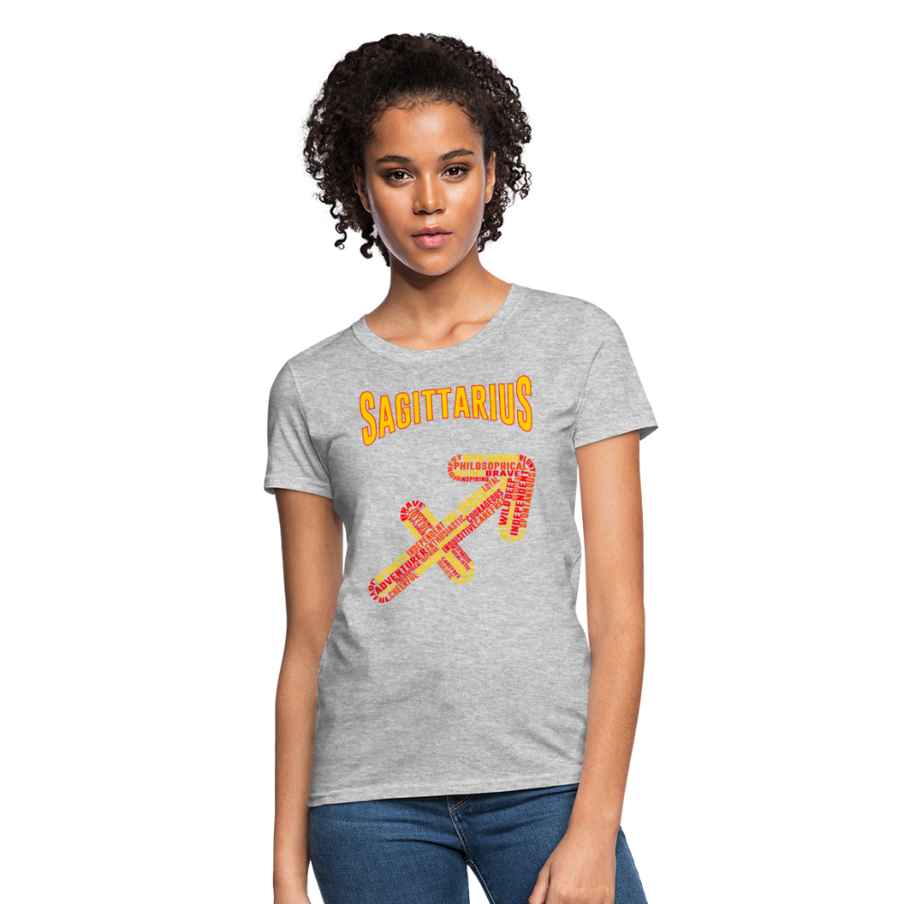 Women's Power Words Sagittarius T-Shirt - heather gray