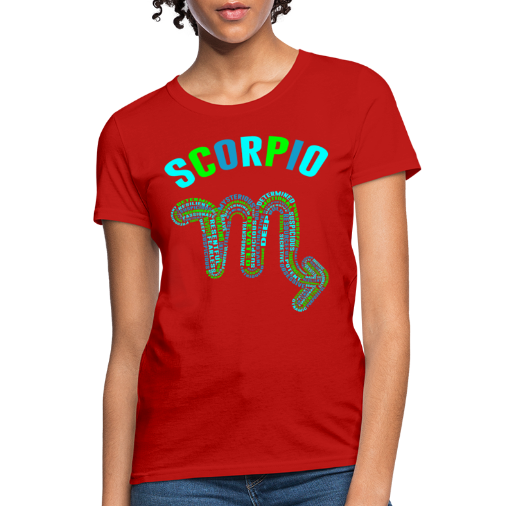 Women's Power Words Scorpio T-Shirt - red