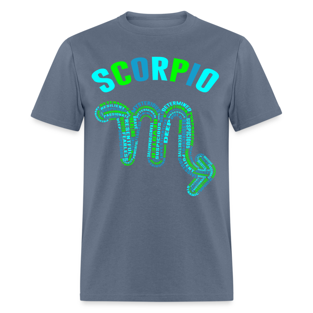 Men's Power Words Scorpio Classic T-Shirt - denim